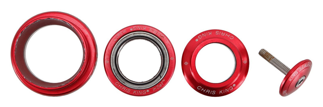 Chris King InSet 4 Mountain Bike Headset ZS49/28.6 ZS49/30 RED 1-1/8" Straight