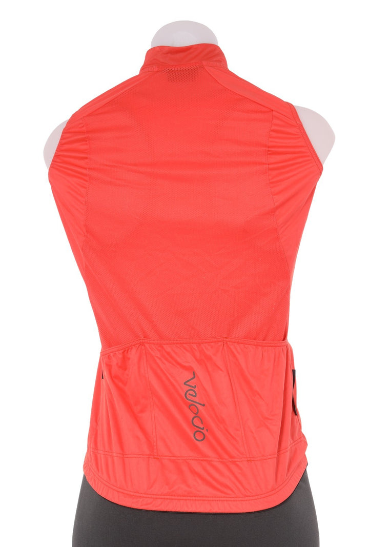 Velocio Cycling Wind Vest Women SMALL Orange Road Bike Gravel Mountain Packable