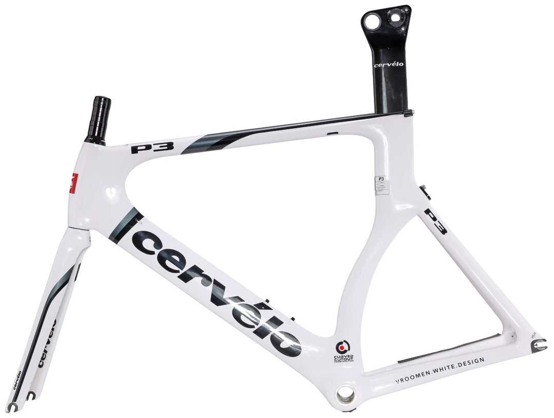 Cervelo P3 Carbon Aero Time Trial Bike Frameset 61cm WHTE/BLACK 700c Rim QR 2012