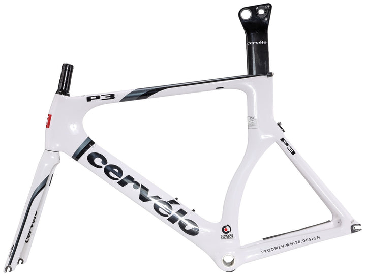 Cervelo P3 Carbon Aero Time Trial Bike Frameset 61cm WHTE/BLACK 700c Rim QR 2012