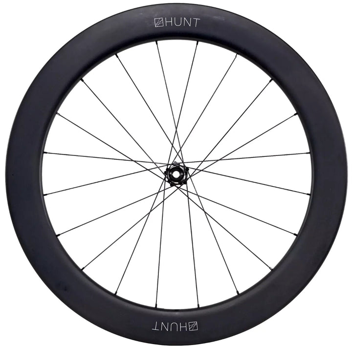 HUNT 65 Carbon Aero CL Disc Tubeless Road FRONT Wheel 12 x 100mm 700c EZO Race