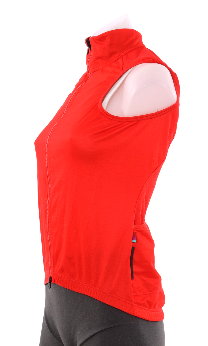 Velocio Wind Cycling Vest Women SMALL Red Road Bike Gravel Race Mountain