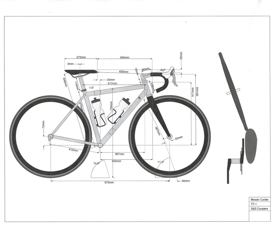 Mosaic T-1 Travel 2-Piece Titanium Road Frame Set 52cm ENVE Fork 700c QR w/ Case