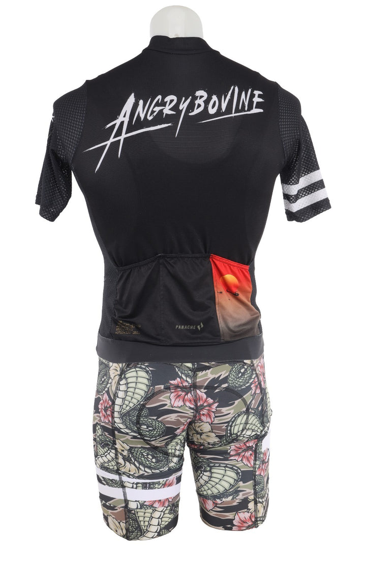 Panache Angry Bovine Short Sleeve Pro Air Road Cycling Kit Men S/M Floral Gravel