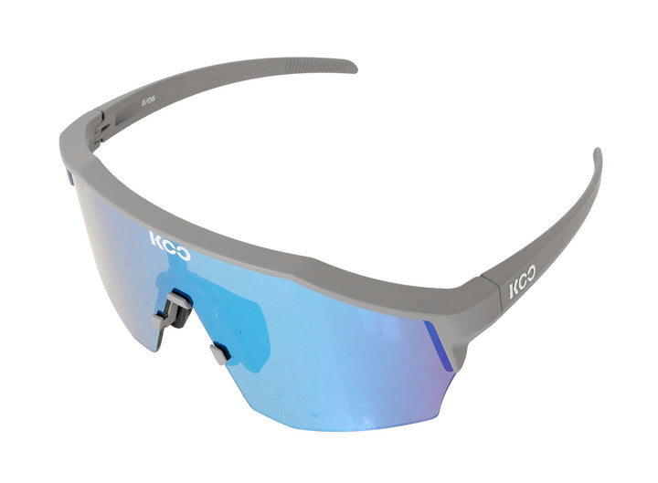 KOO Eyewear Alibi Cycling Sunglasses Grey Matt Blue Mirrored Lens Bike Road MTB