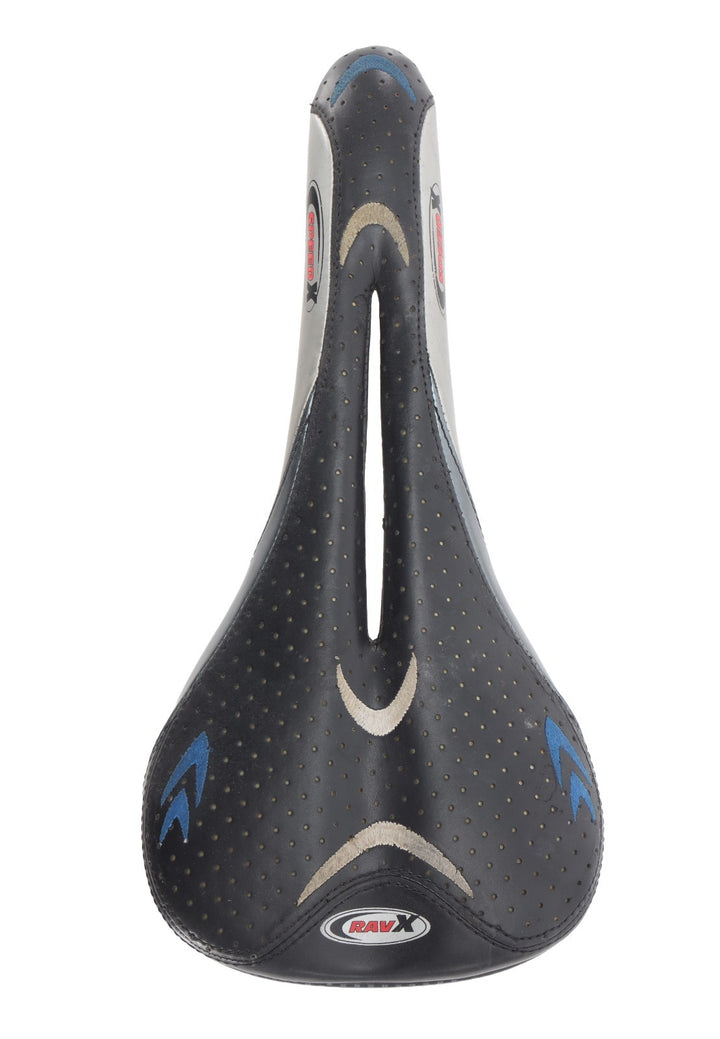 RavX Speed X Carbon Road Bike Saddle 130mm 7 x 7mm Titanium Black