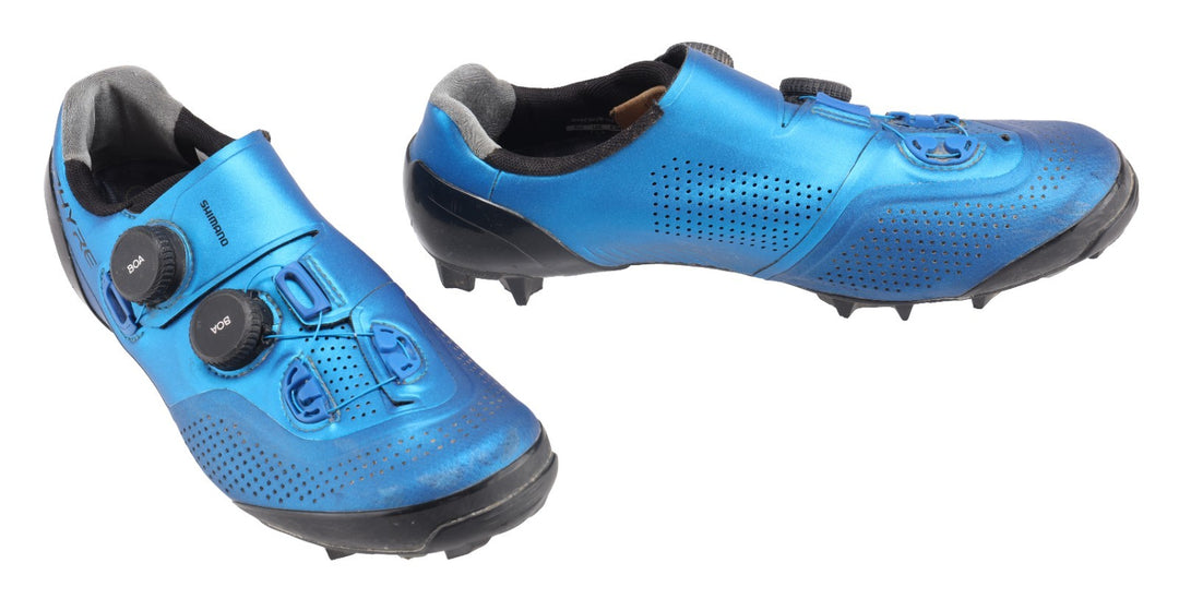 Shimano S-Phyre Carbon Mountain Bike Shoes EU 41 US 7.5 Mens 2-Bolt BOA BLUE