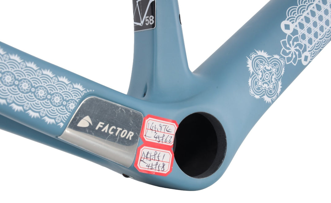 Factor O2 VAM Disc Premium Carbon Road Bike Frameset 58cm Ornate Azure 2023