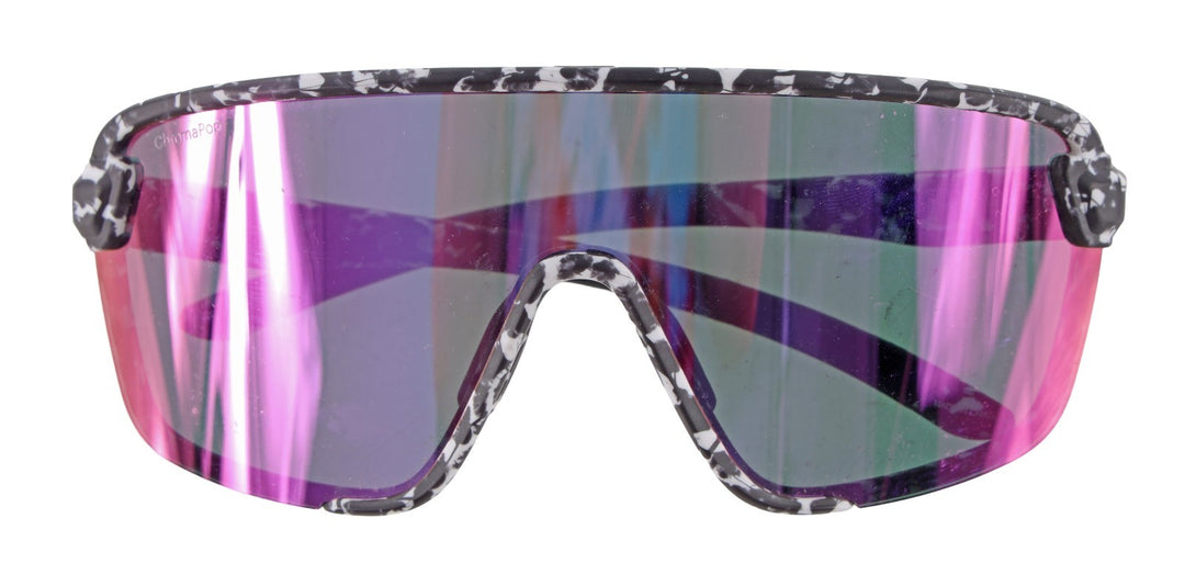 Smith Bobcat Sunglasses Black Marble Frame Violet Mirror Lens + Clear Lens