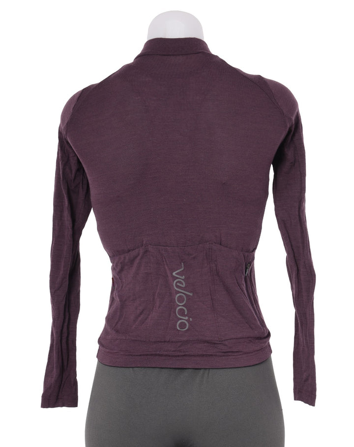 Velocio Concept Merino Long Sleeve Cycling Jersey Women XS Purple Road Gravel