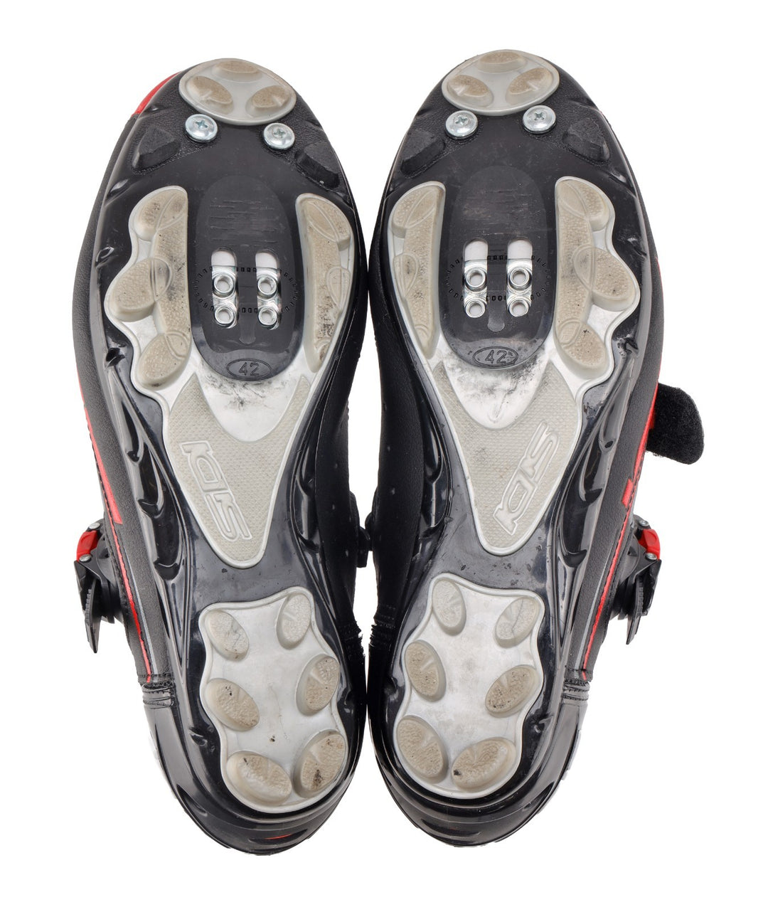 Sidi Dominator 7 Mountain Bike Shoes Carbon EU 42 US 8.5 RED 2-Bolt HSV
