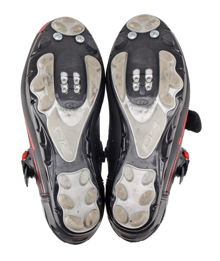 Sidi Dominator 7 Mountain Bike Shoes Carbon EU 42 US 8.5 RED 2-Bolt HSV