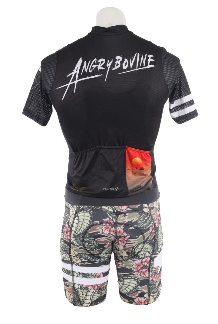 Panache Angry Bovine Short Sleeve Pro Air Road Cycling Kit Men S/M Floral Gravel