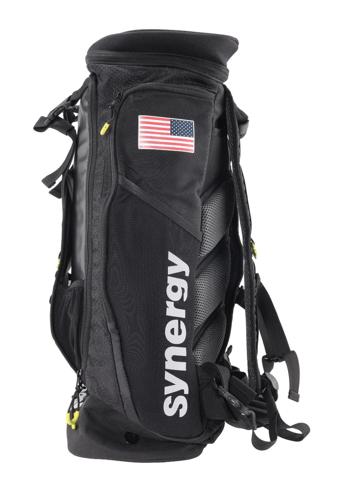 Synergy x USA Triathlon Transition Backpack Wet/Dry Zones BLACK Race Day Pack