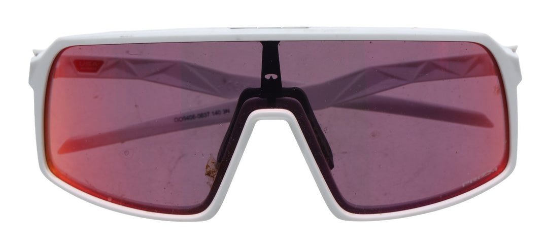 Oakley Sutro Cycling Sunglasses Matte White Prizm Road Red Lense 009406-0637