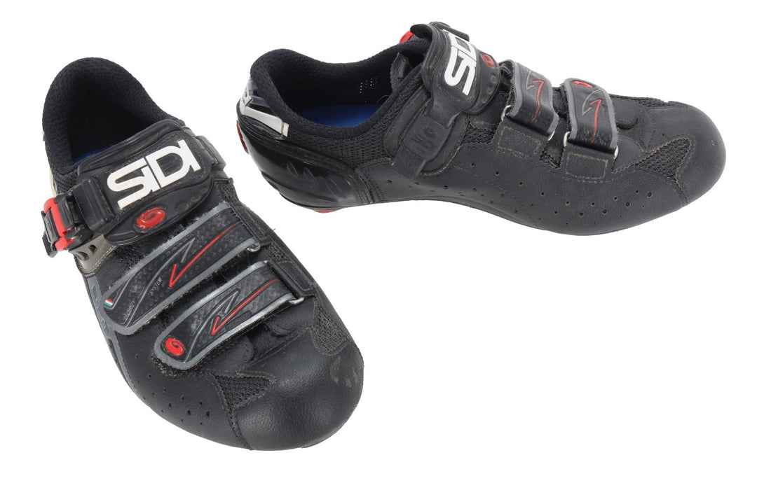 Sidi Genius 5 FIT Road Bike Shoes Carbon EU 40 US Men 7.5 Black 3-Bolt Cycling