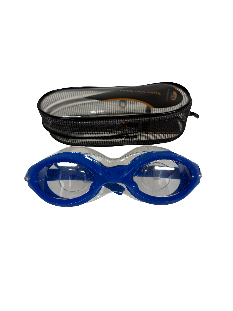 blueseventy Vision Open Water Goggles LARGE Clear Lens Blue Frame Triathlon Swim