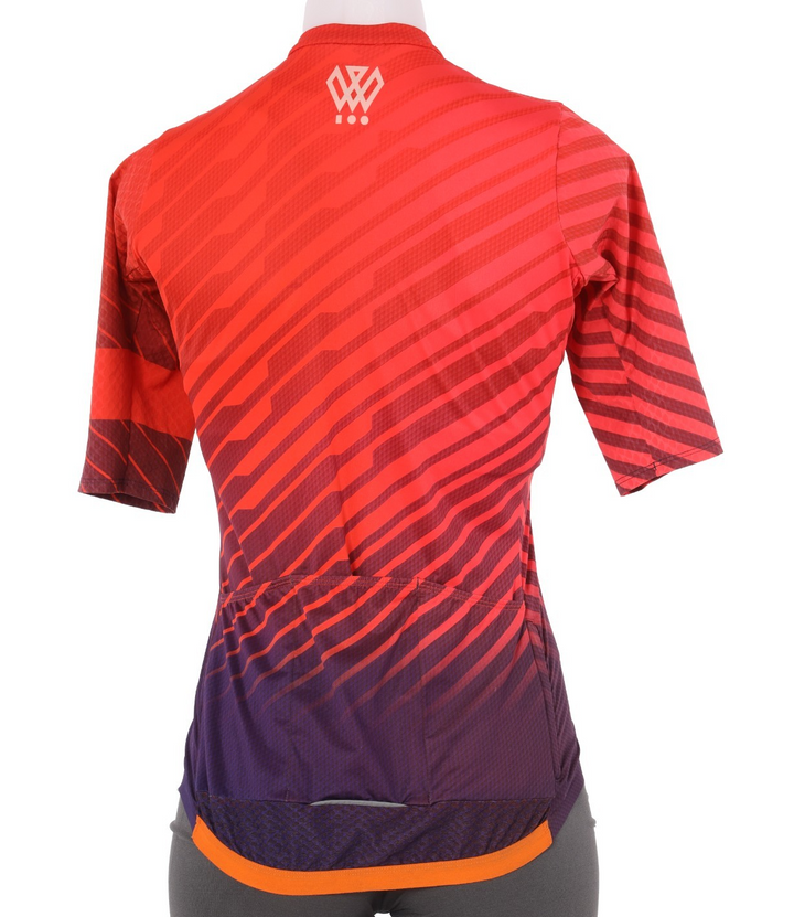 Rapha 100 Souplesse Aero Short Sleeve Jersey Women MEDIUM Orange Road Cycling