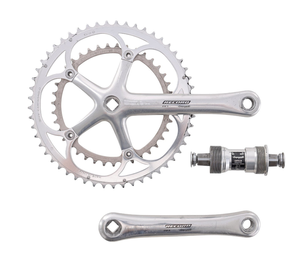 Campagnolo Record 2x10s Road Bike Crankset 172.5mm 53/39T Square Taper w/ BB ITA