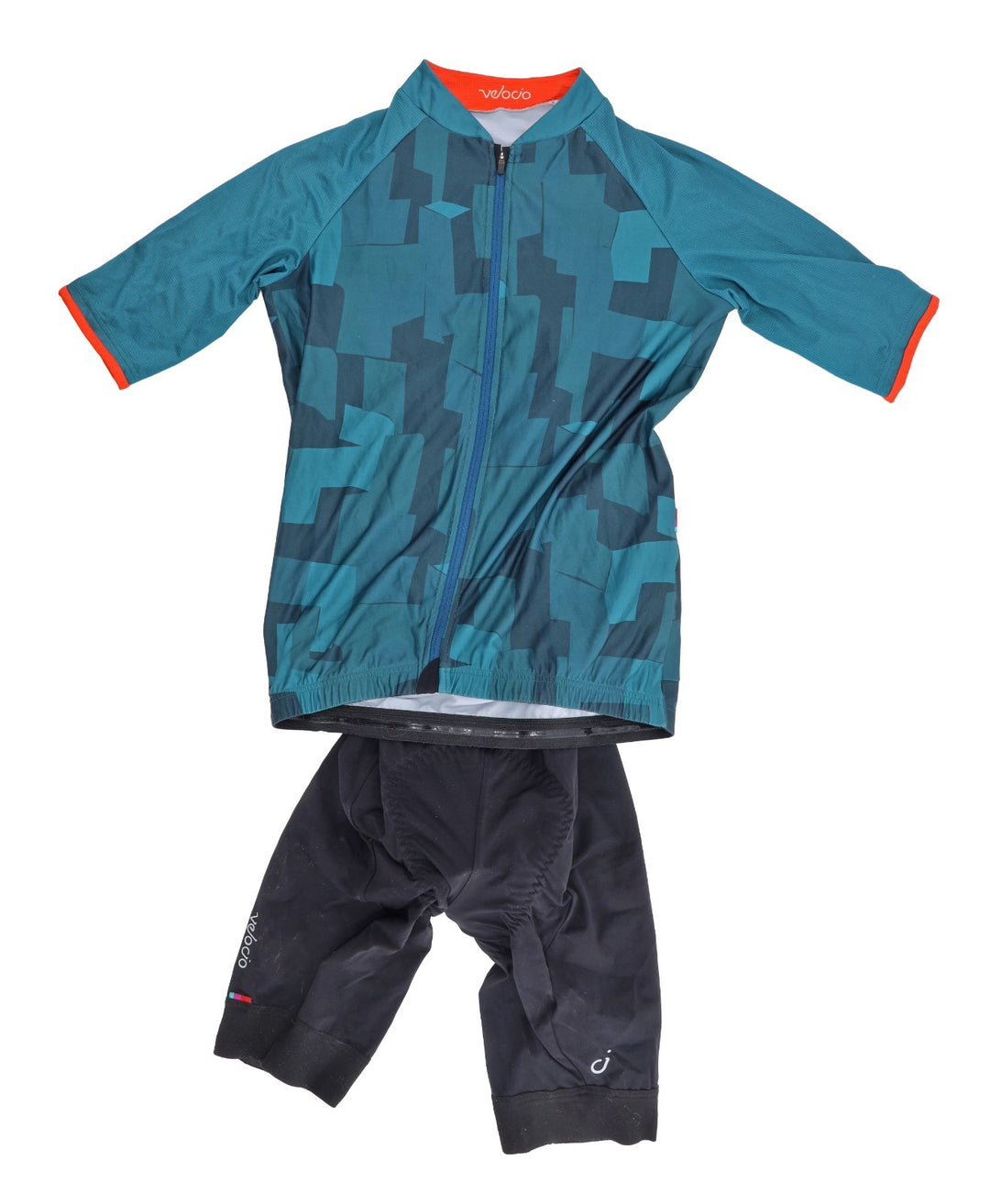 Velocio ES Short Sleeve Cycling Kit SMALL Blue w/ Fingerless Gloves Road Bike