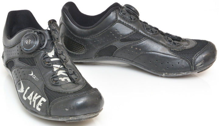 Lake CX331 Carbon Road Bike Shoes EU 39.5 US Men 5.5 BLACK 3 Bolt BOA Cycle Race