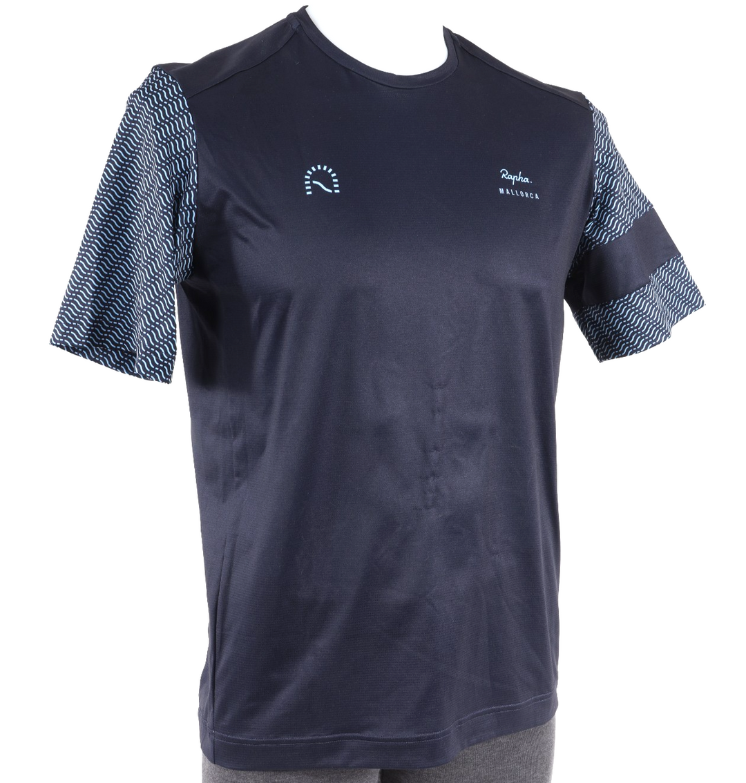 Rapha Mallorca Technical Short Sleeve Mountain Bike Jersey Men MEDIUM Blue