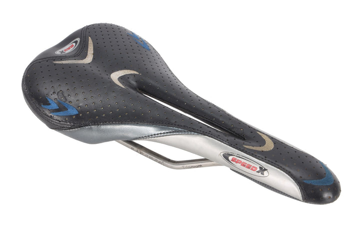 RavX Speed X Carbon Road Bike Saddle 130mm 7 x 7mm Titanium Black