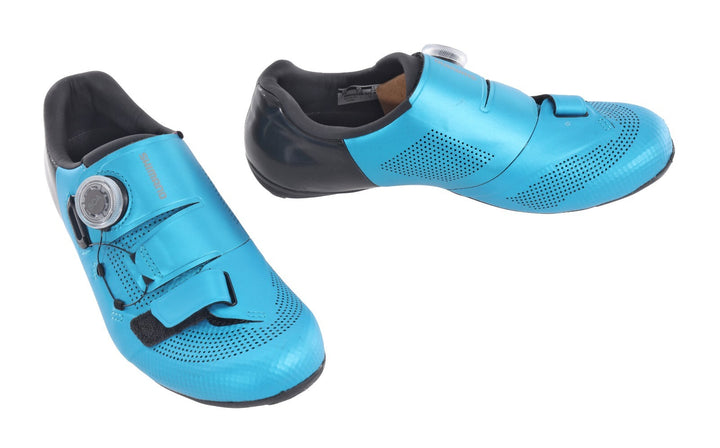 Shimano RC5W Carbon Road Bike Shoes EU 39 US Women 7.2 Turquoise 3 Bolt BOA Race