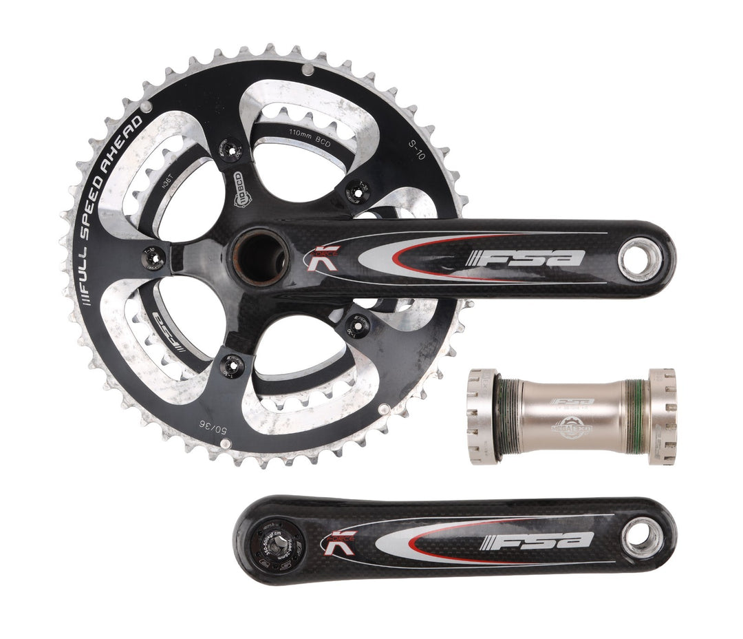 FSA K-Force 2 x 10 Speed Carbon Road Bike Crankset 175mm 50/36T Compact 110 BCD