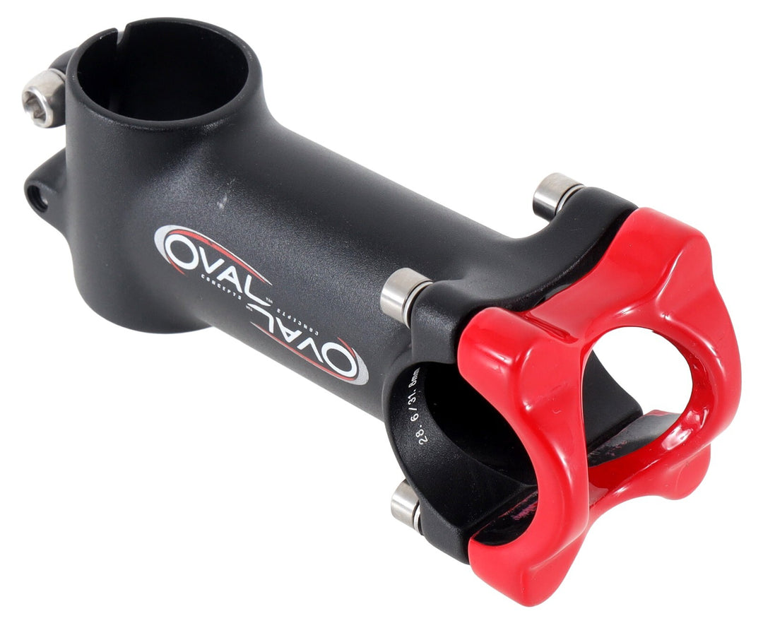 Oval Concepts Alloy Road Bike Stem 31.8 x 90mm +/-6º 1 1/8" Black/Red Gravel MTB