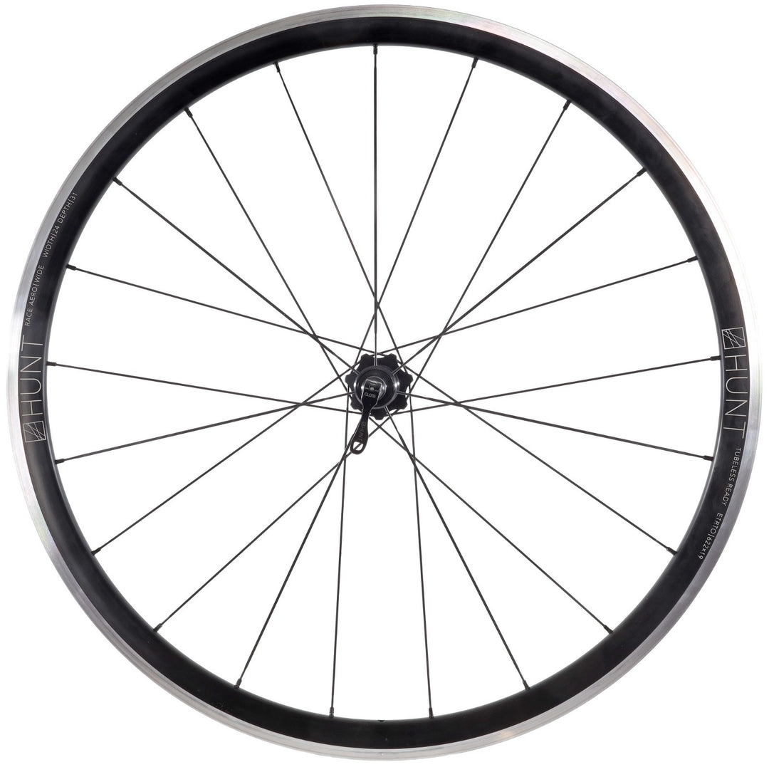 HUNT Race Aero Wide Alloy Tubeless Road REAR Wheel Shimano 11 Speed 700c QR Rim