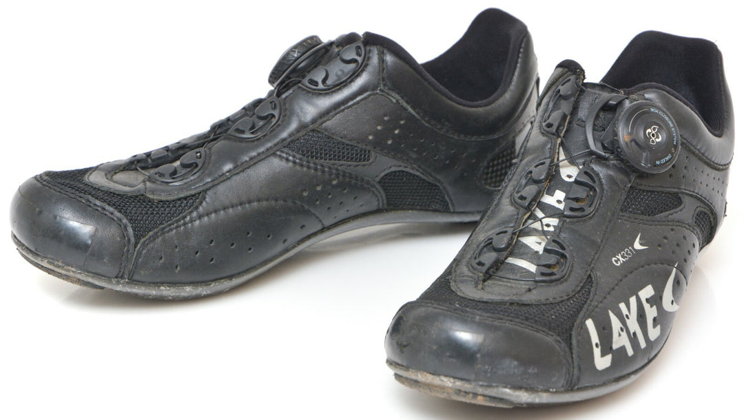 Lake CX331 Carbon Road Bike Shoes EU 39.5 US Men 5.5 BLACK 3 Bolt BOA Cycle Race