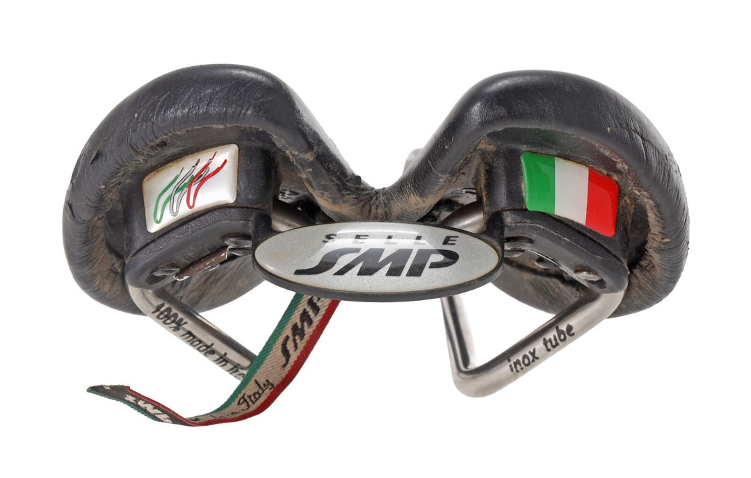 Selle SMP Stratos Road Bike Saddle 131mm BLACk 7 x 7mm Inox Steel Cutaway Italy