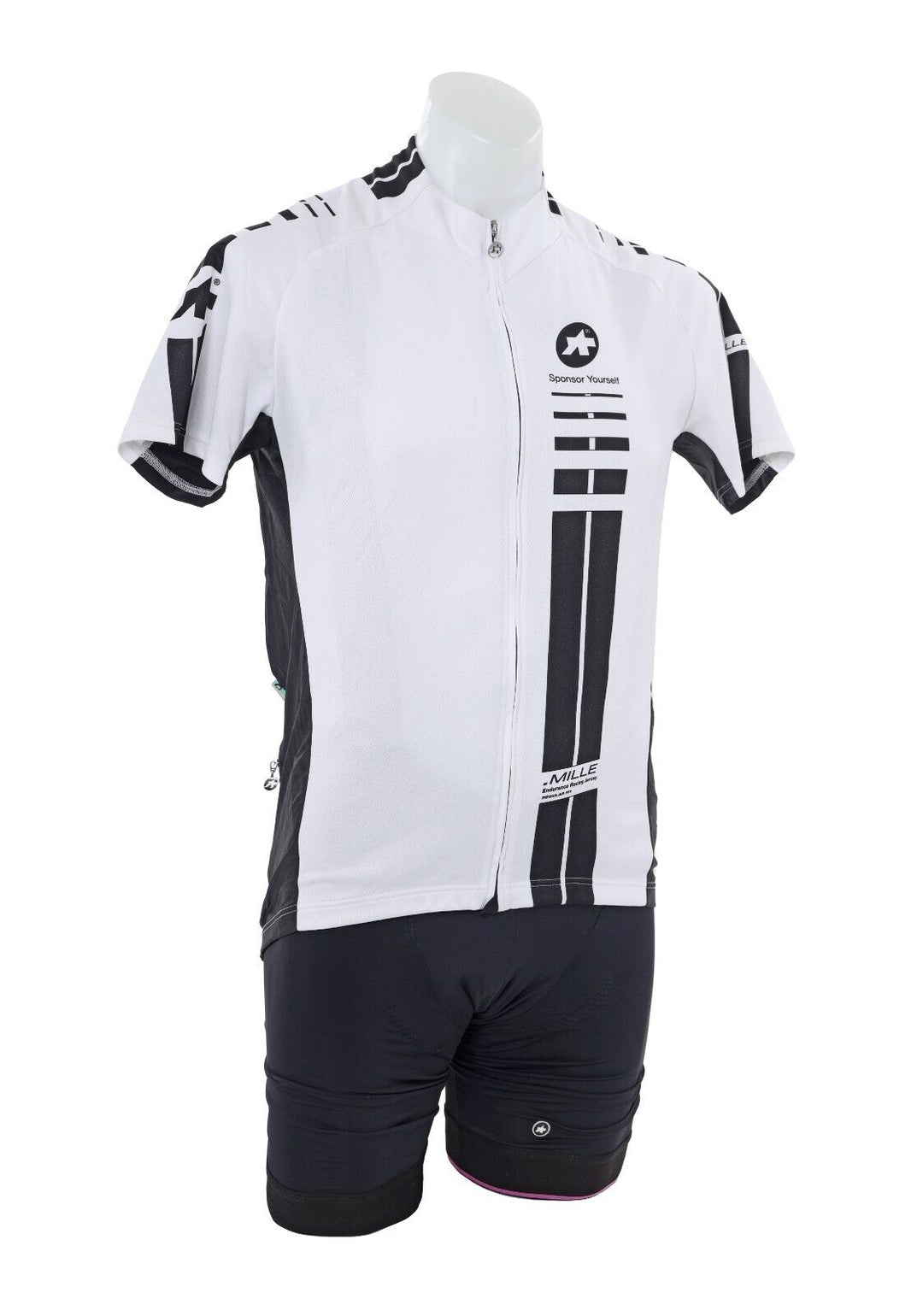 Assos Mille Jersey & T.Equipe S7 Bib Short Cycling Kit Men LARGE WHITE Road Bike