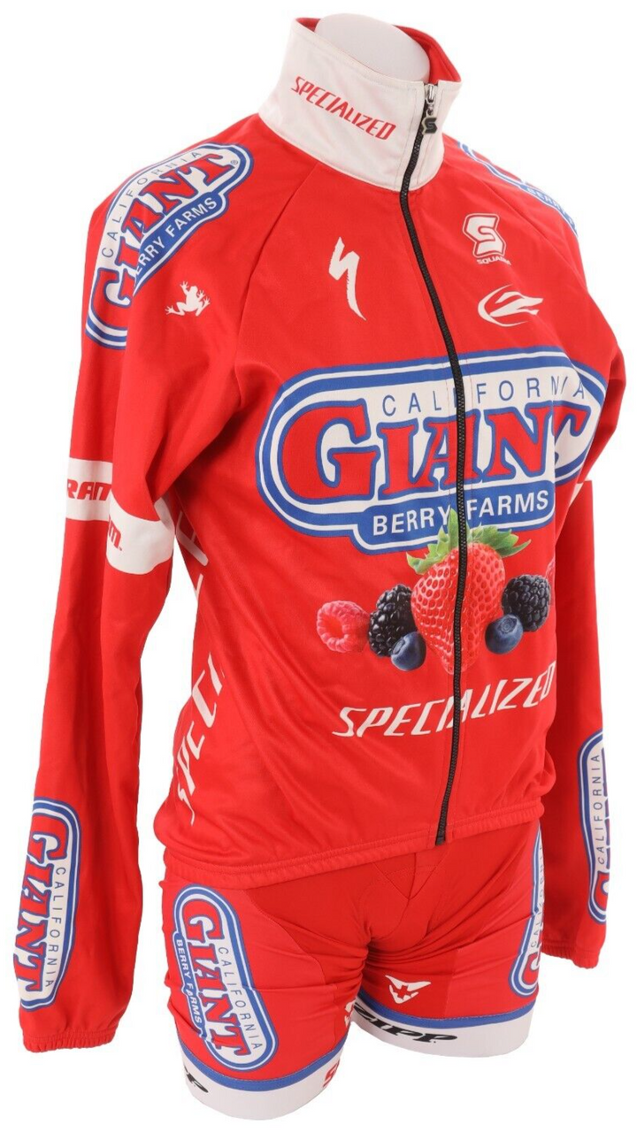 Cuore California Giant Berry Farms Pro Cycling Kit Women SMALL Jacket Vest Zipp