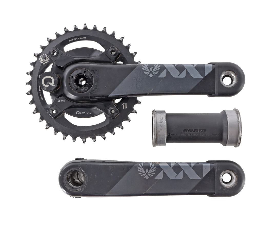 SRAM XX1 Eagle AXS DUB SL Carbon Power Meter Crankset Quarq 175mm 36T MTB w/ BB