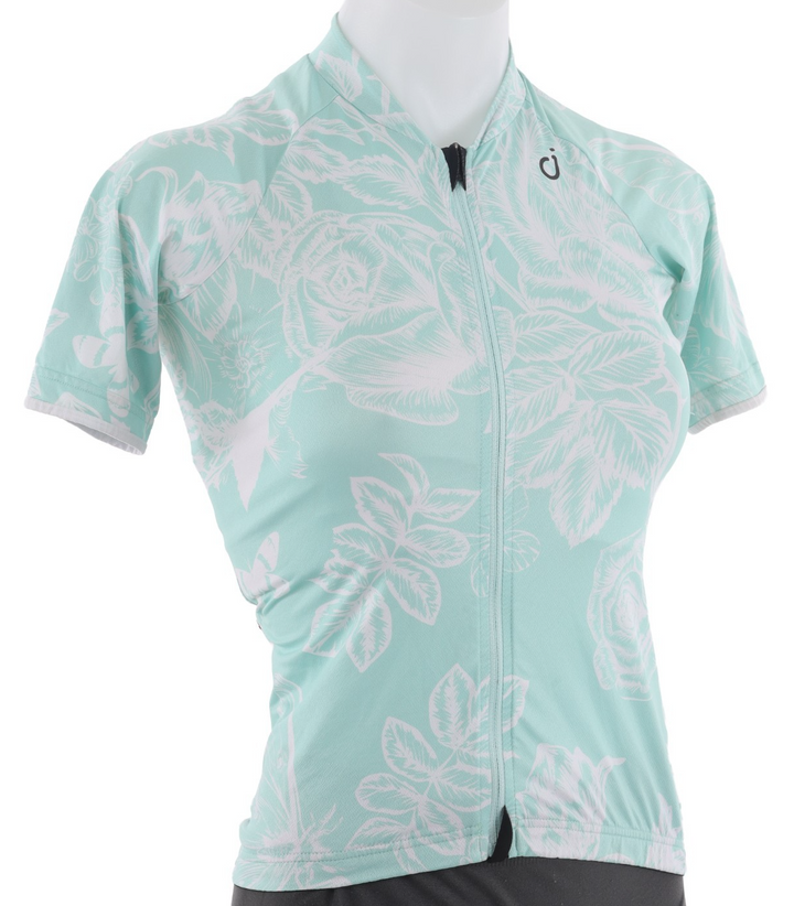 Velocio Luna Floral SE Short Sleeve Cycling Jersey Women XS GREEN Road Gravel