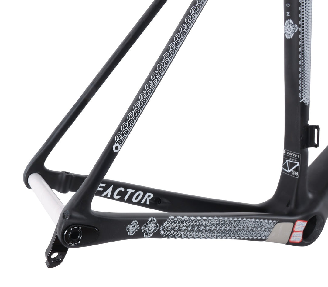 Factor O2 VAM Disc Premium Carbon Road Bike Frameset 58cm Ornate Nero 2023
