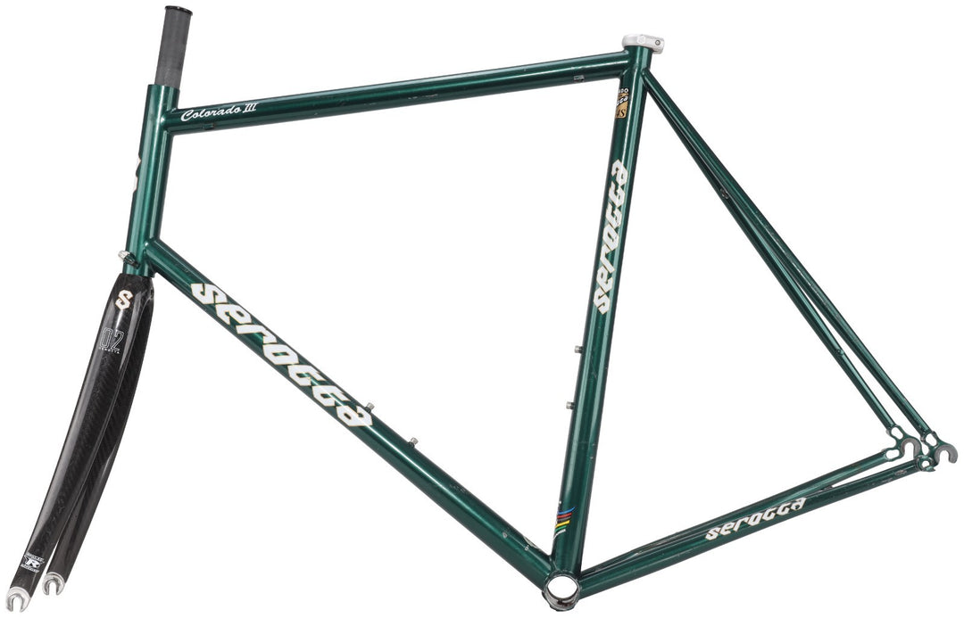 Serotta Colorado III Steel Road Bike Frameset 59cm Carbon GREEN 700c USA Made