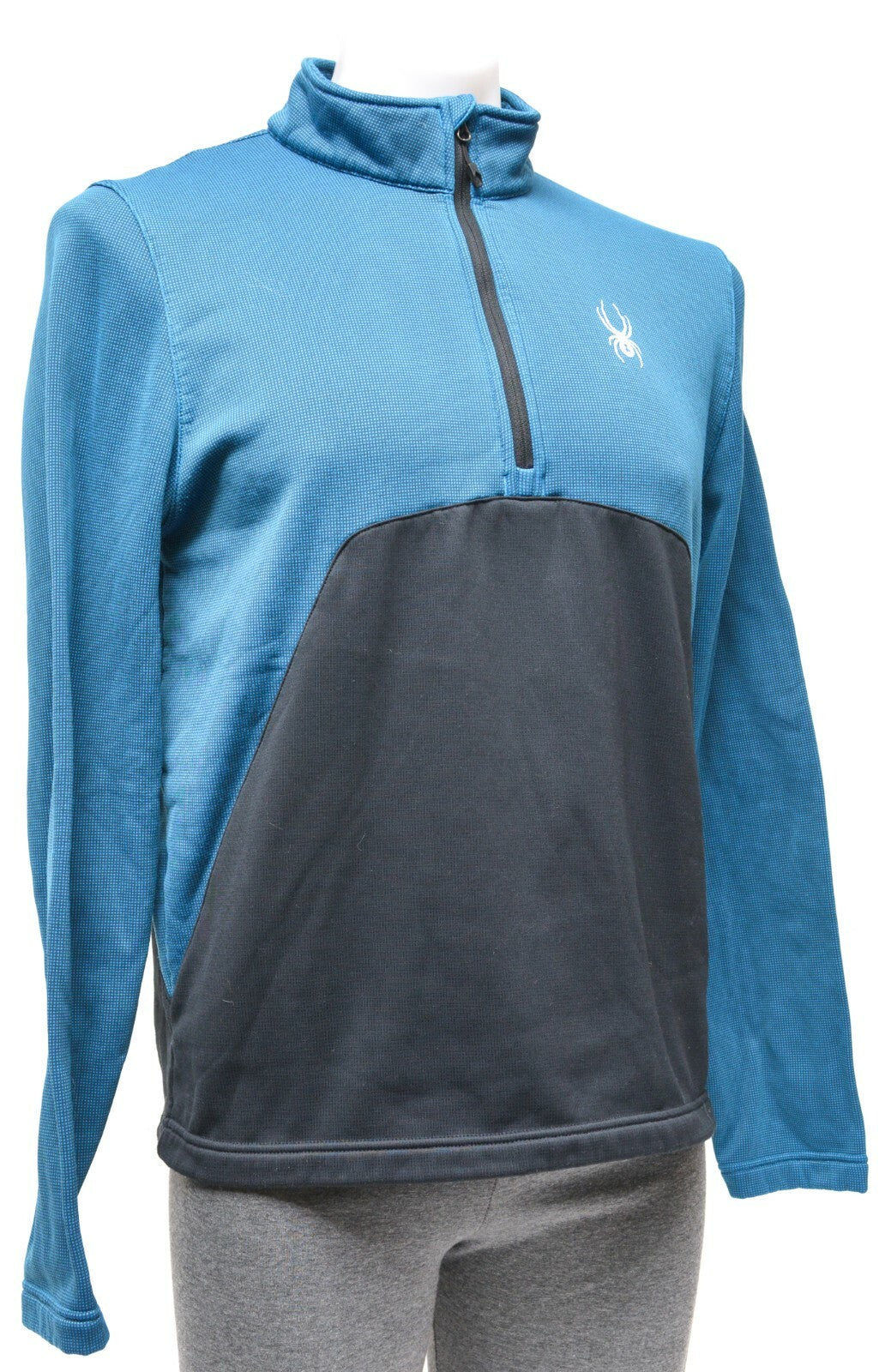 Spyder Capital Fleece 1/2 Zip Hard Face Jacket Men MEDIUM Blue Ski Hike Outdoors