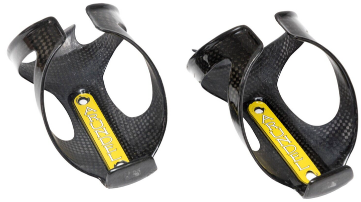 Arundel Dave-O Glossy 3K Carbon Water Bottle Cages 1 PAIR Yellow Road Bike Race