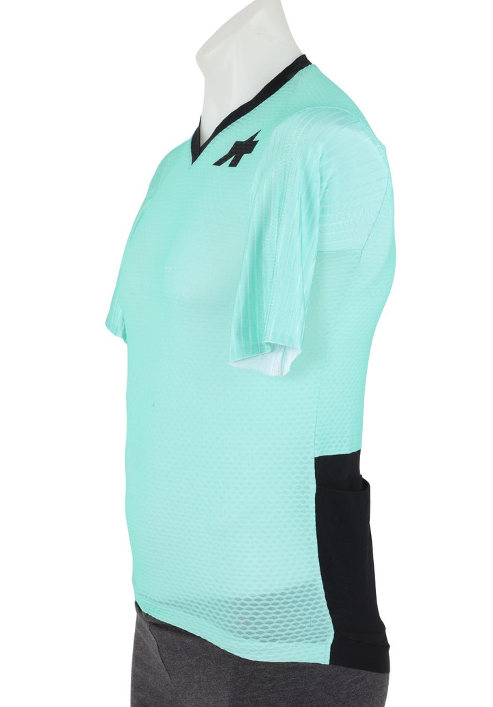 ASSOS Equipe RSR Short Sleeve Cycling Jersey Men LARGE Teal Road Bike Gravel S11