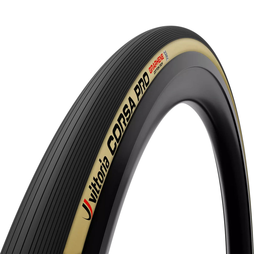 Vittoria Corsa PRO Tubeless Road Bike Tire 700 x 26c Tan Wall Cotton-Tech 320TPI