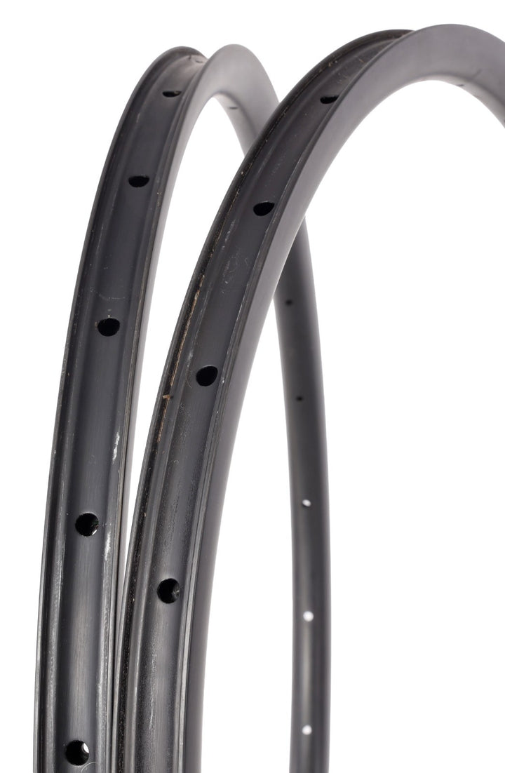 Light Bicycle Carbon Tubeless Mtn Bike Rims PAIR 24H Hookless Disc 27.5" Gravel