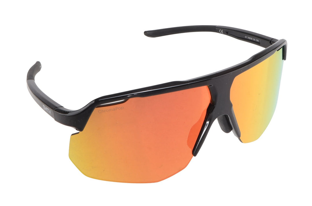 Smith Motive Cycling Sunglasses Black Frame ChromaPop Red Mirror Cat 3 w/Hat