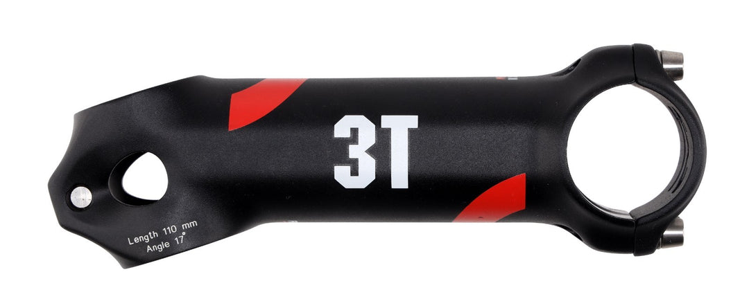 3T ARX II TEAM Alloy Road Bike Stem 31.8 x 110mm BLACK 17º 1 1/8" Ti Bolts 17/73