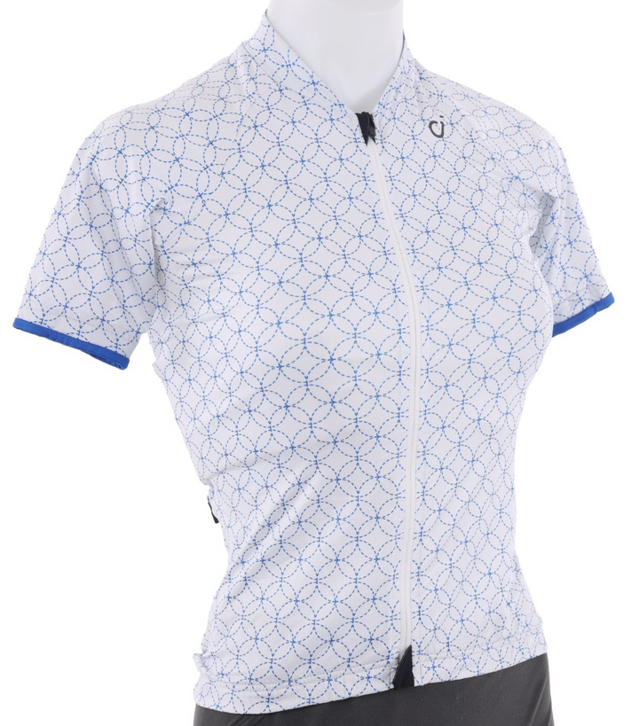 Velocio Geo SE Short Sleeve Cycling Jersey Women XS WHT/BLUE + SM Base Layer