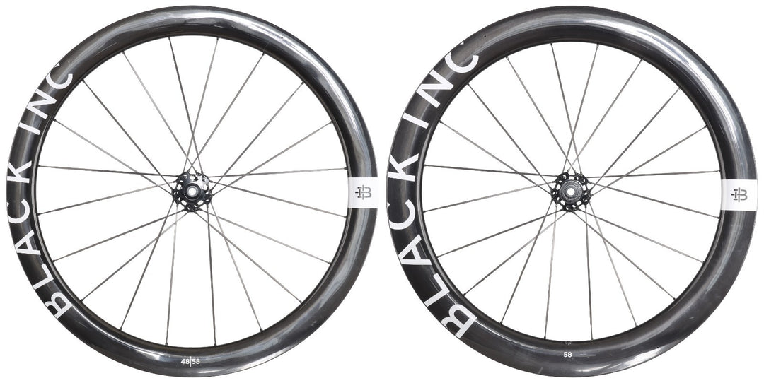 Black Inc 48|58 UD Carbon Spoke Tubeless CL Disc 12s Road Bike Wheelset SRAM XDR