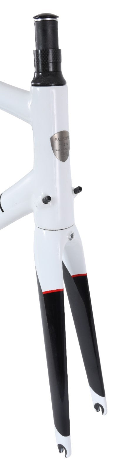 Passoni Nero XL Carbon Ti Road Bike Frameset 56cm WHITE/BLACK 700c QR Italy