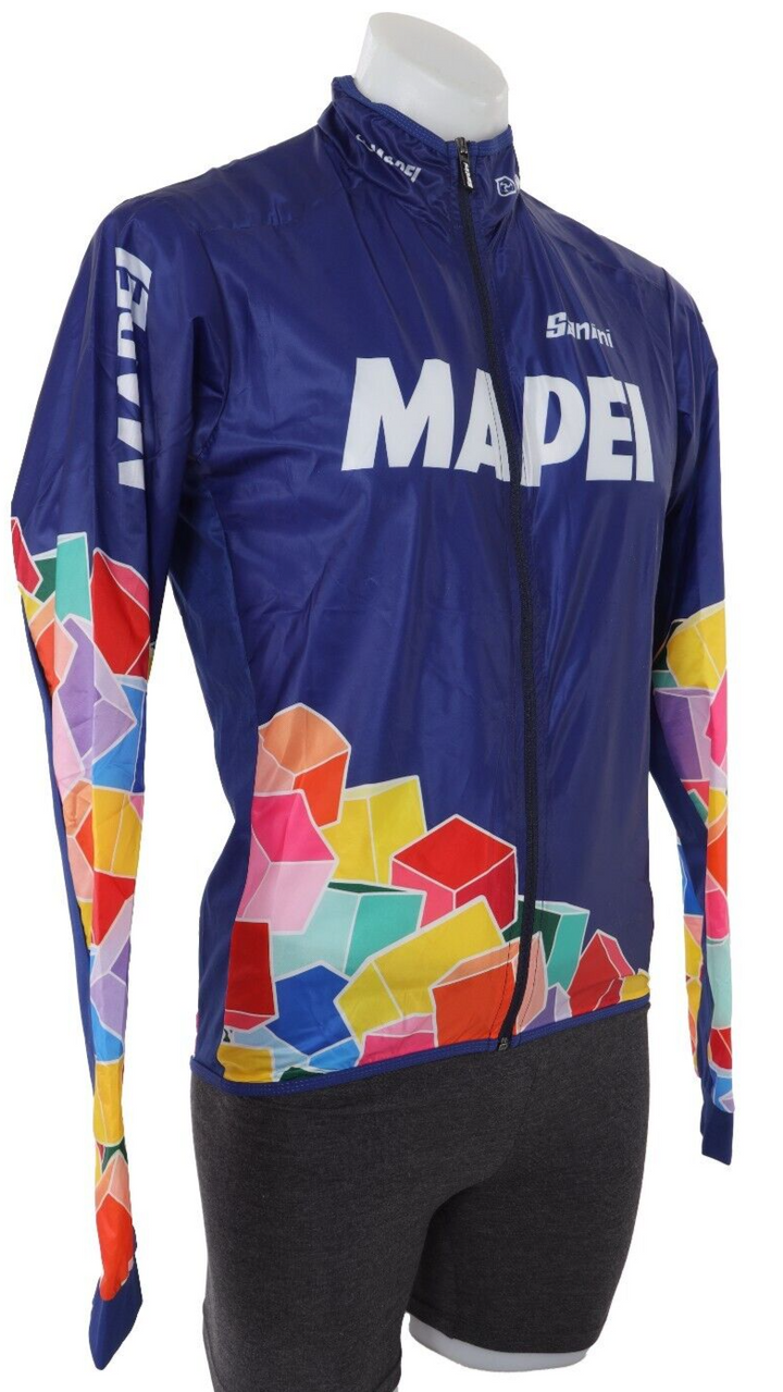 Santini Mapei Short Sleeve Cycling Kit Men LARGE Road Bike Jacket Socks Bundle